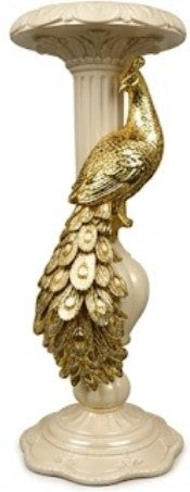 Peacock Candlestick Holder, Decorative Candle Stand, Polyester Peacock Sculpture, Polyester Candle Holder