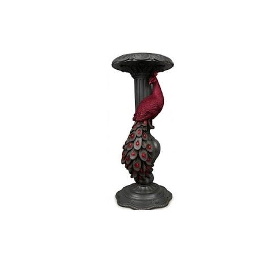 Peacock Candlestick Holder, Decorative Candle Stand, Polyester Peacock Sculpture, Polyester Candle Holder