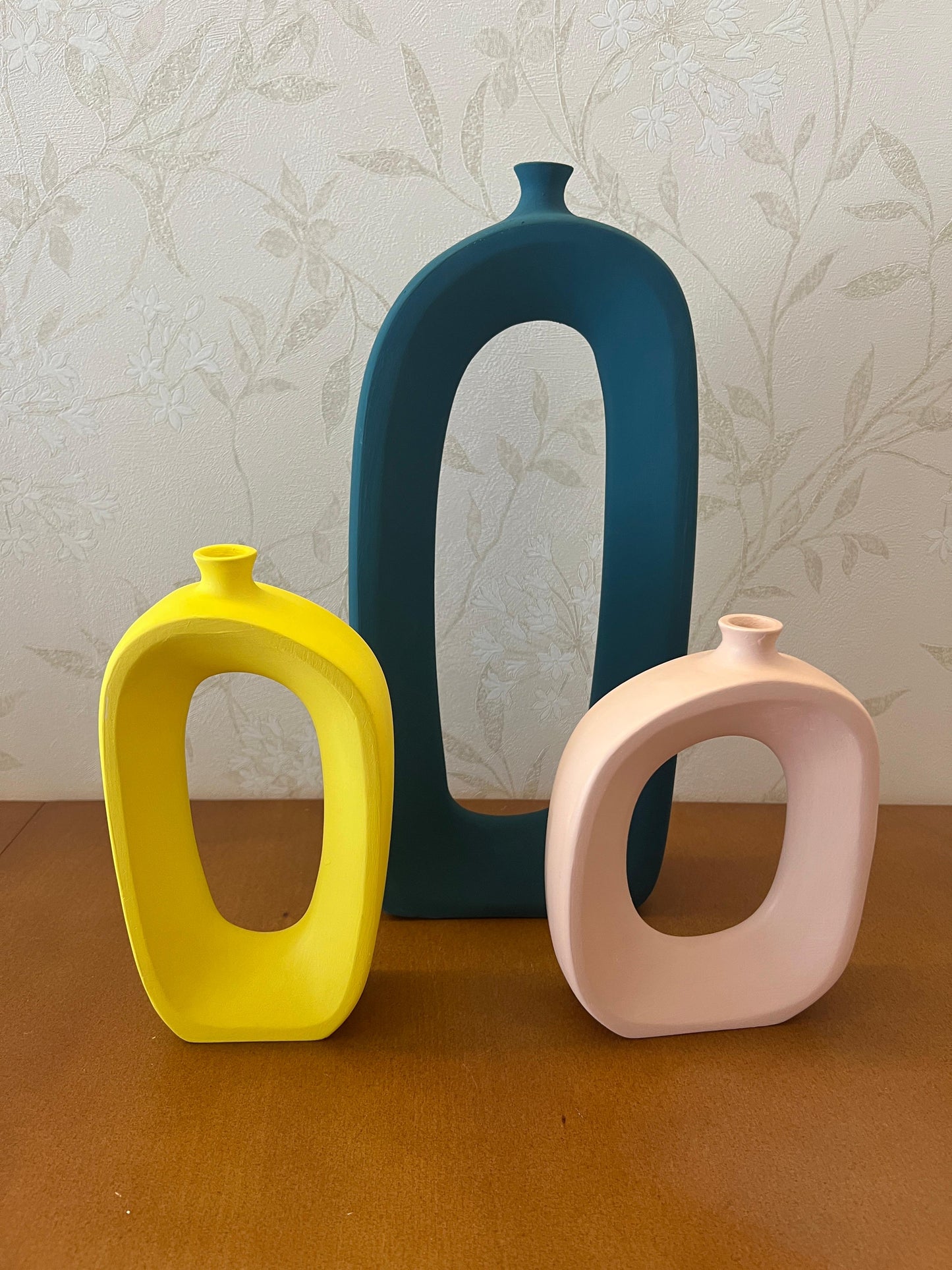 Modern Ceramic Abstract Vases Set, Sculptural Hollow Centerpieces, Abstract Ceramic Vase, Modern Vase Trio, Modern Hollow Vase, Hollow Vase, Hollow Vase Decor