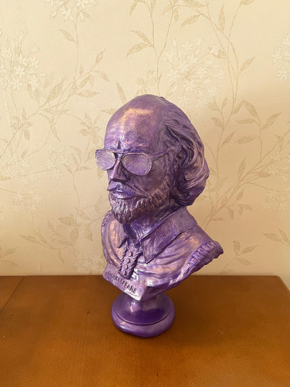 Shakespeare Bust Statue, Shakespeare With Sunglasses Statue, Modernized Historical Figure Bust, Shakespeare Bust Sculpture, Shakespeare Bust, Shakespeare Statue