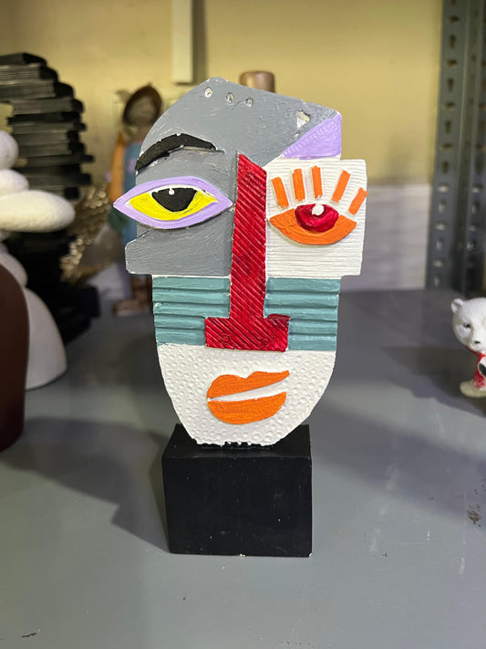 Abstract Face Statue, Picasso Style Abstract Head Statue, Picasso Face Statue, Abstract Picasso Style Bust, Picasso Inspired Abstract Statue