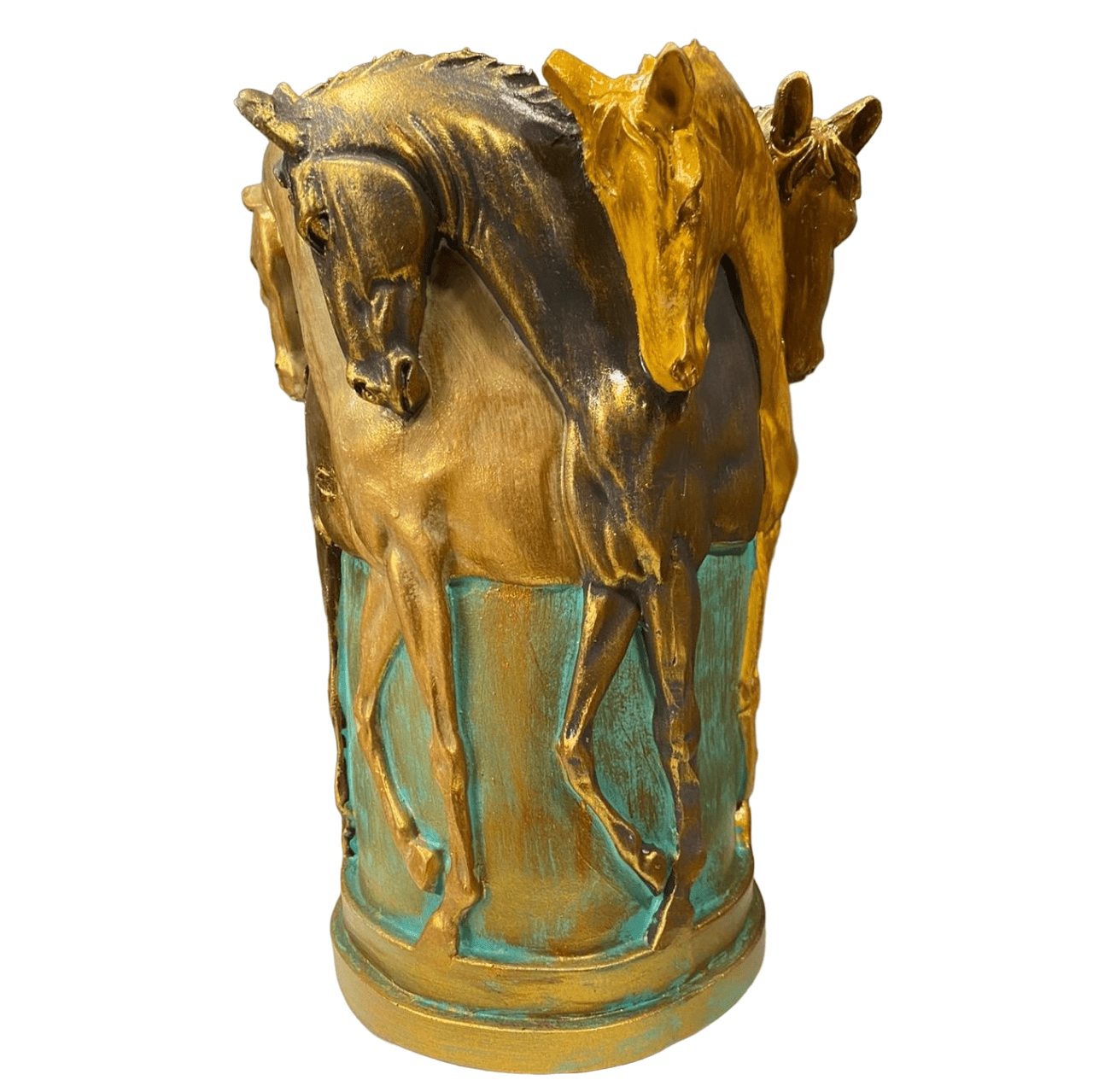 Horse Themed Vase, Gift For Horse Lovers, Decorative Vase With Horses, Horse Motif Decor, Horse Flowerpot, Horse Statue Vase, Horse Vase