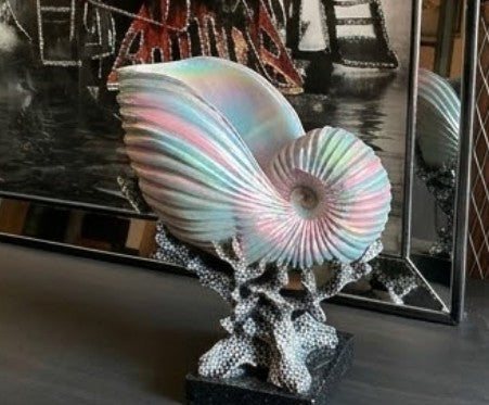 Seashell Vase, Coastal Decor, Ocean Theme Home Decor, Shell Decor, Coastal Vase, Seashell Sculpture, Ocean Vase, Coastal Theme Decor, Ocean Theme Decor, Seashell Theme Decor