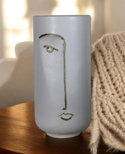 Abstract Face Vase for dried flowers, Ceramic Face Vase, Boho Home Decor, Dried Flower Vase, Scandinavian Style Vase, Minimalist Vase