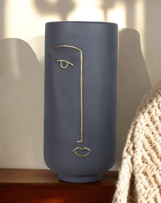Abstract Face Vase for dried flowers, Ceramic Face Vase, Boho Home Decor, Dried Flower Vase, Scandinavian Style Vase, Minimalist Vase