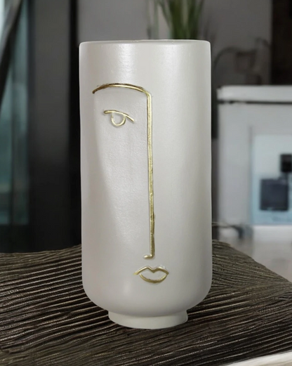 Abstract Face Vase for dried flowers, Ceramic Face Vase, Boho Home Decor, Dried Flower Vase, Scandinavian Style Vase, Minimalist Vase