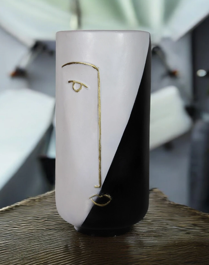 Abstract Face Vase for dried flowers, Ceramic Face Vase, Boho Home Decor, Dried Flower Vase, Scandinavian Style Vase, Minimalist Vase