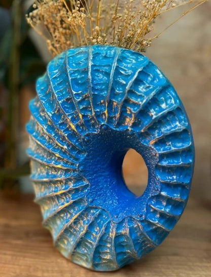 Handmade Seashell Vase, Coastal Home Decor, Ocean Inspired Vase, Nautical Statue