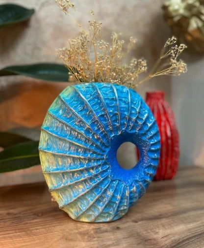 Handmade Seashell Vase, Coastal Home Decor, Ocean Inspired Vase, Nautical Statue