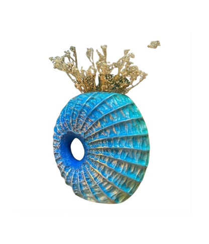 Handmade Seashell Vase, Coastal Home Decor, Ocean Inspired Vase, Nautical Statue