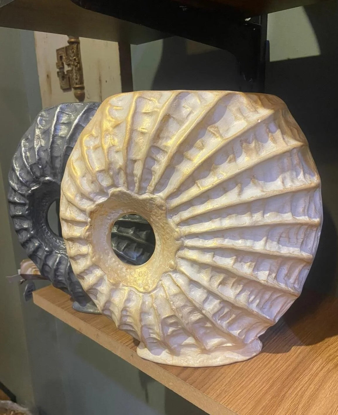 Handmade Seashell Vase, Coastal Home Decor, Ocean Inspired Vase, Nautical Statue