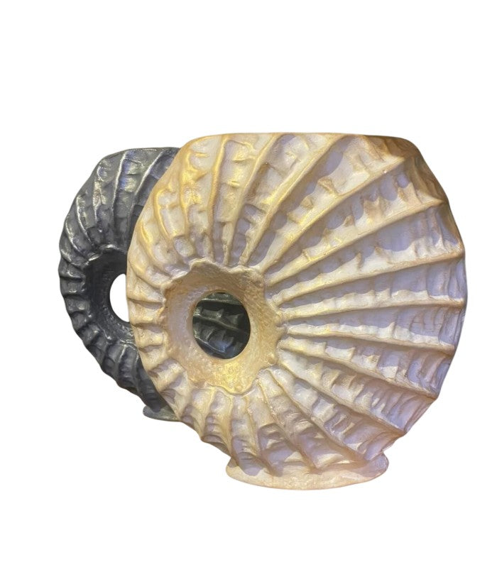 Handmade Seashell Vase, Coastal Home Decor, Ocean Inspired Vase, Nautical Statue