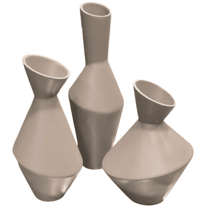 Modern Geometric Vase Set, Ceramic Geometric Vase Trio, Set of 3 Abstract Vases, Minimalist Home Vase Set, Modern Decorative Vase Set