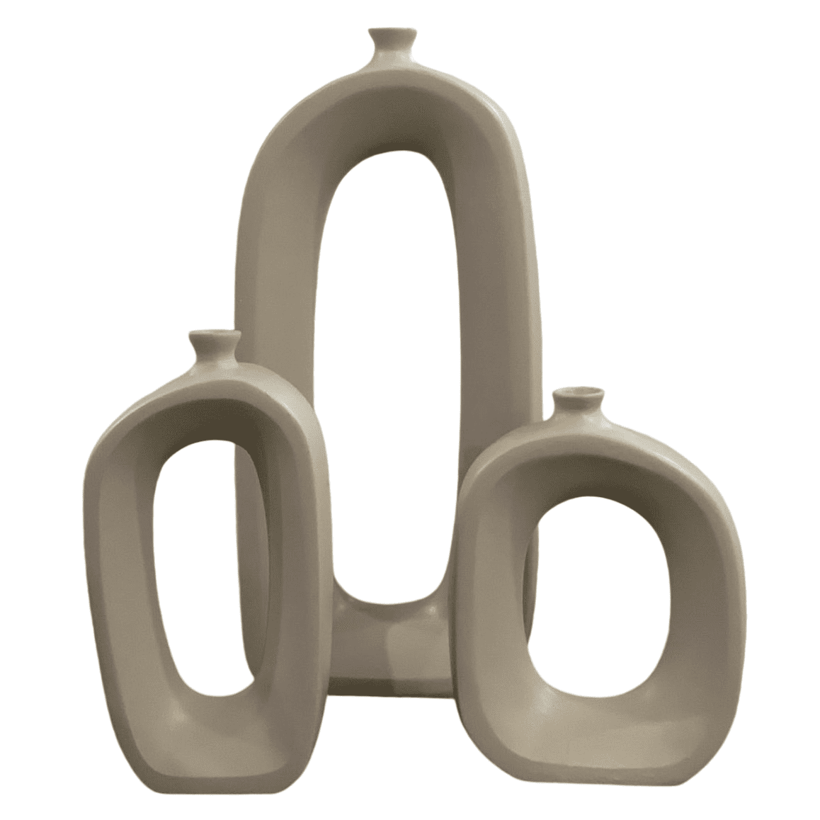 Set di vasi astratti in ceramica moderna, centrotavola cavi scultorei, vaso in ceramica astratto, trio di vasi moderni, vaso cavo moderno, vaso cavo, decorazione con vaso cavo 