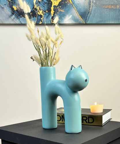 Cute Cat Shaped Vase, Cat Vase For Flowers, Ceramic Vase, Nordic Art Decor, Home Accent Gift, Gift for Cat Lovers, Ceramic Cat Vase, Cat Vase, Cat Shaped Vase, Flowers Vase