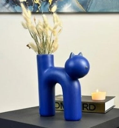 Süße Vase in Katzenform, Katzenvase für Blumen, Keramikvase, nordisches Kunstdekor, Geschenk für Zuhause, Geschenk für Katzenliebhaber, Keramik-Katzenvase, Katzenvase, Katzenförmige Vase, Blumenvase