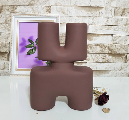 Modern X Shaped Ceramic Vase, Geometric Ceramic Vase, Abstract X Form Vase in Ceramic, Sculptural X Shape Vase, Ceramic X Vase, X Vase
