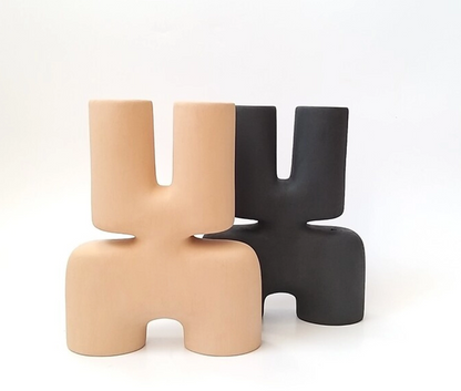 Modern X Shaped Ceramic Vase, Geometric Ceramic Vase, Abstract X Form Vase in Ceramic, Sculptural X Shape Vase, Ceramic X Vase, X Vase