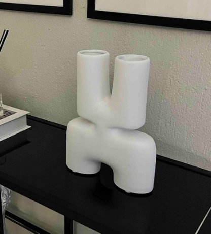 Modern X Shaped Ceramic Vase, Geometric Ceramic Vase, Abstract X Form Vase in Ceramic, Sculptural X Shape Vase, Ceramic X Vase, X Vase