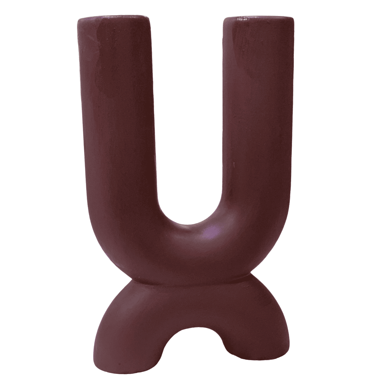 Modern U Shaped Ceramic Vase, Abstract U Shape Ceramic Vase, Unique U Shape Ceramic Sculpture Vase, Nordic U Shaped Ceramic Vase