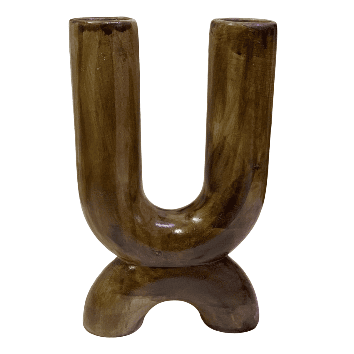 Modern U Shaped Ceramic Vase, Abstract U Shape Ceramic Vase, Unique U Shape Ceramic Sculpture Vase, Nordic U Shaped Ceramic Vase