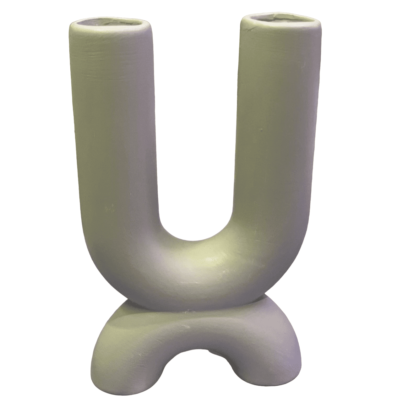 Modern U Shaped Ceramic Vase, Abstract U Shape Ceramic Vase, Unique U Shape Ceramic Sculpture Vase, Nordic U Shaped Ceramic Vase