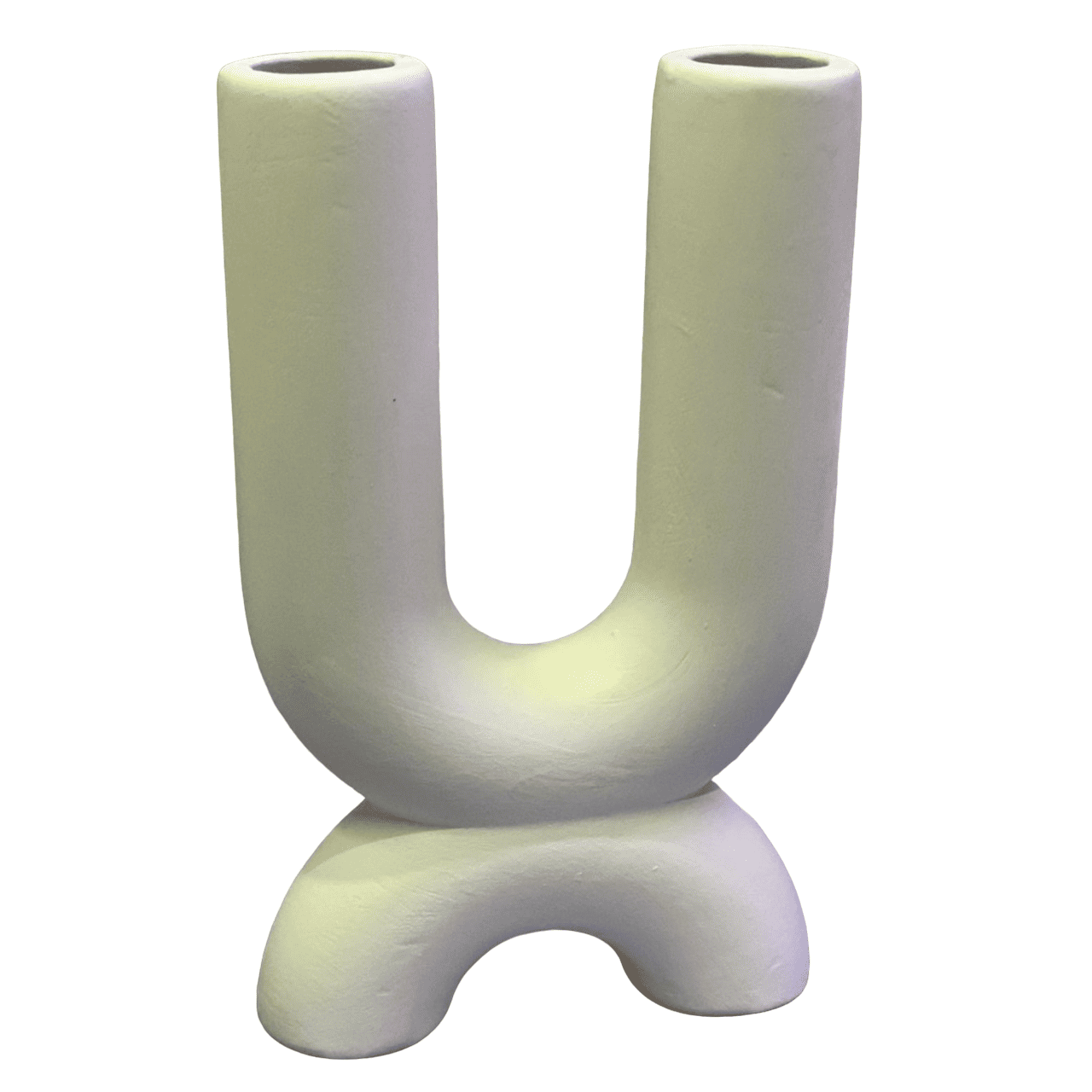 Modern U Shaped Ceramic Vase, Abstract U Shape Ceramic Vase, Unique U Shape Ceramic Sculpture Vase, Nordic U Shaped Ceramic Vase