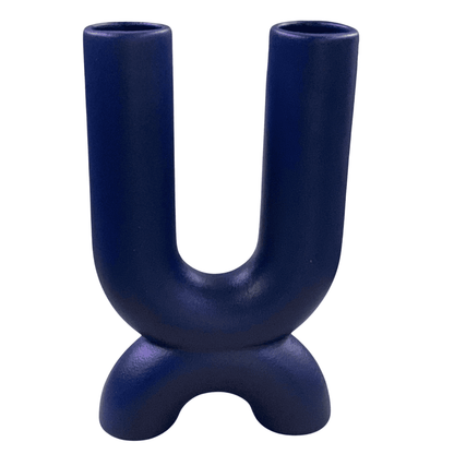 Modern U Shaped Ceramic Vase, Abstract U Shape Ceramic Vase, Unique U Shape Ceramic Sculpture Vase, Nordic U Shaped Ceramic Vase