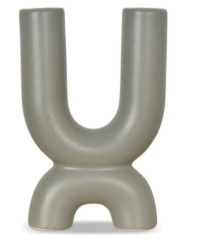 Modern U Shaped Ceramic Vase, Abstract U Shape Ceramic Vase, Unique U Shape Ceramic Sculpture Vase, Nordic U Shaped Ceramic Vase