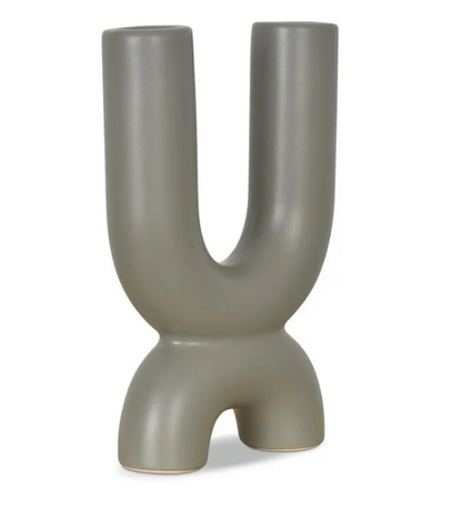 Modern U Shaped Ceramic Vase, Abstract U Shape Ceramic Vase, Unique U Shape Ceramic Sculpture Vase, Nordic U Shaped Ceramic Vase