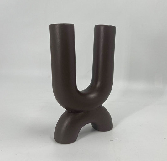Modern U Shaped Ceramic Vase, Abstract U Shape Ceramic Vase, Unique U Shape Ceramic Sculpture Vase, Nordic U Shaped Ceramic Vase