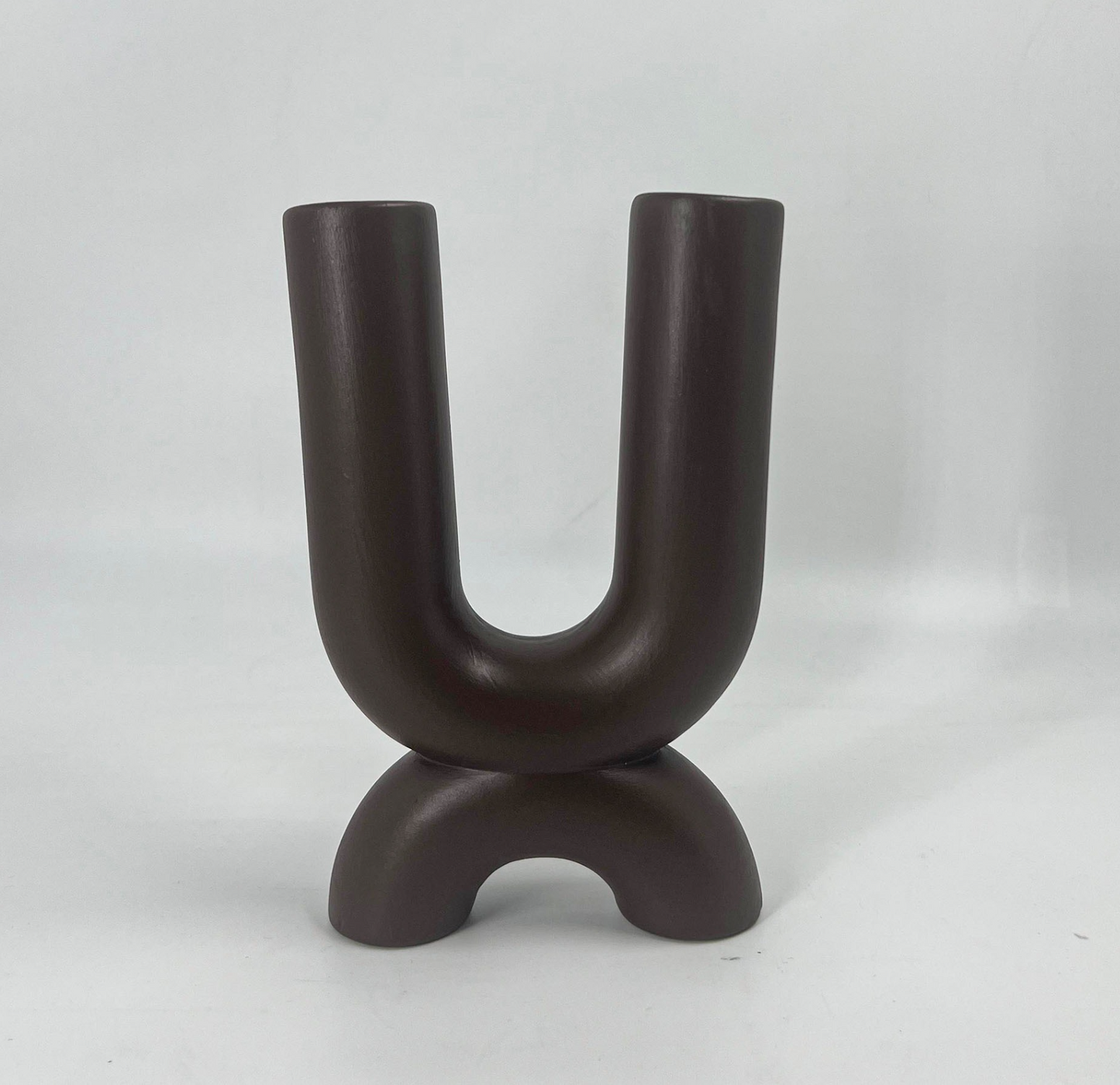 Modern U Shaped Ceramic Vase, Abstract U Shape Ceramic Vase, Unique U Shape Ceramic Sculpture Vase, Nordic U Shaped Ceramic Vase
