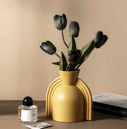 Handmade Rainbow Ceramic Vase, Handmade Modern Rainbow Vase, Nordic Ceramic Vase, Handmade Rainbow Shape Vase, Rainbow Arch Vase