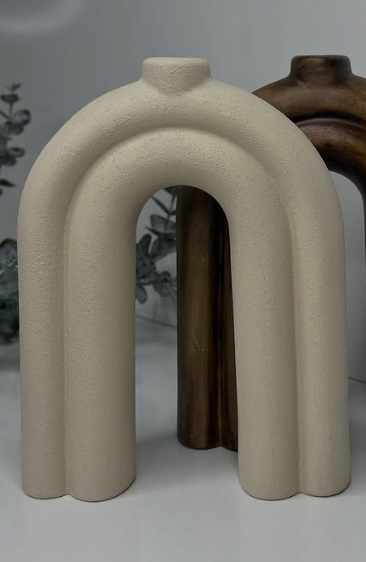 Handmade Nordic N Vase, Handmade Arch Ceramic Vase, Handmade Nordic Ceramic Vase, Arch Shape Vase, Ceramic Arch Vase, Nordic Vase Decor