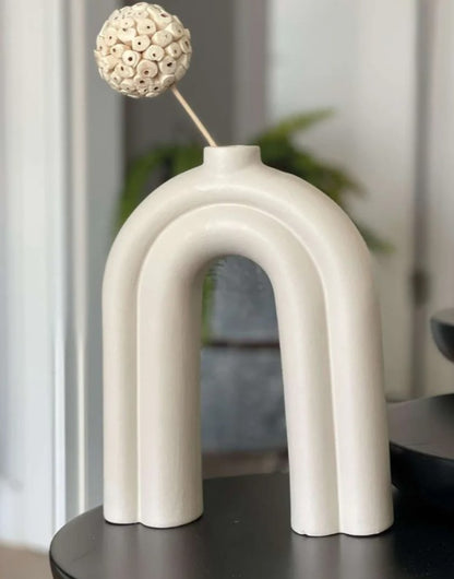 Handmade Nordic N Vase, Handmade Arch Ceramic Vase, Handmade Nordic Ceramic Vase, Arch Shape Vase, Ceramic Arch Vase, Nordic Vase Decor