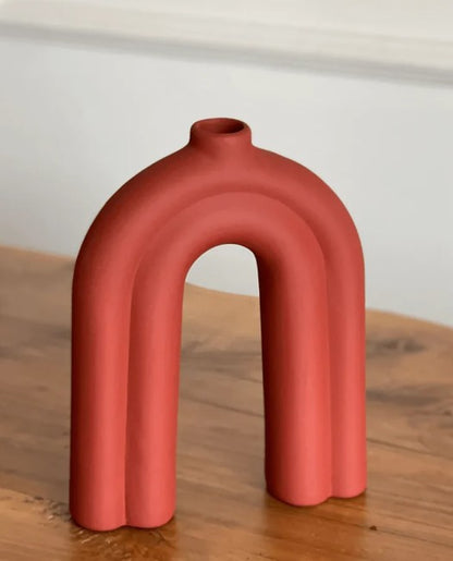 Handmade Nordic N Vase, Handmade Arch Ceramic Vase, Handmade Nordic Ceramic Vase, Arch Shape Vase, Ceramic Arch Vase, Nordic Vase Decor