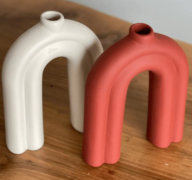 Handmade Nordic N Vase, Handmade Arch Ceramic Vase, Handmade Nordic Ceramic Vase, Arch Shape Vase, Ceramic Arch Vase, Nordic Vase Decor