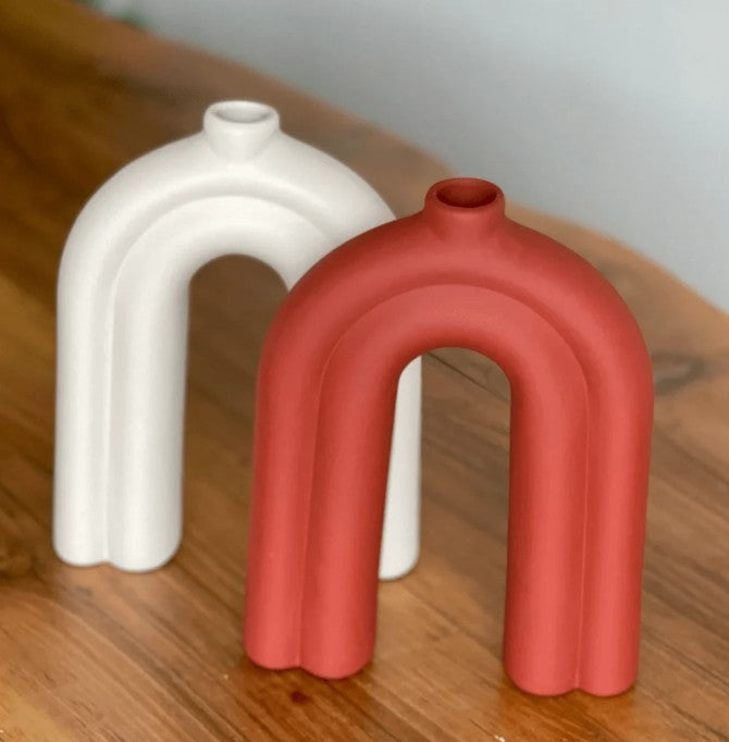 Handmade Nordic N Vase, Handmade Arch Ceramic Vase, Handmade Nordic Ceramic Vase, Arch Shape Vase, Ceramic Arch Vase, Nordic Vase Decor