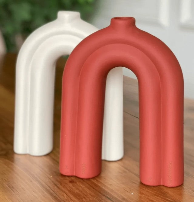 Handmade Nordic N Vase, Handmade Arch Ceramic Vase, Handmade Nordic Ceramic Vase, Arch Shape Vase, Ceramic Arch Vase, Nordic Vase Decor