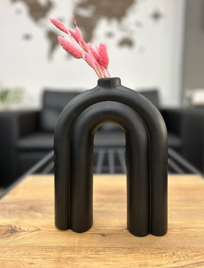 Handmade Nordic N Vase, Handmade Arch Ceramic Vase, Handmade Nordic Ceramic Vase, Arch Shape Vase, Ceramic Arch Vase, Nordic Vase Decor
