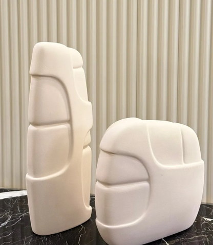 Modern Ceramic Vase Set, Abstract Ceramic Vase Duo, Minimalist Ceramic Vases, Stylish Ceramic Vase Set, Ceramic Decorative Vase Set