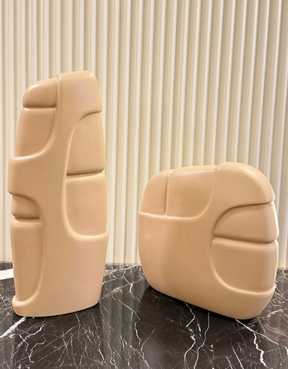Modern Ceramic Vase Set, Abstract Ceramic Vase Duo, Minimalist Ceramic Vases, Stylish Ceramic Vase Set, Ceramic Decorative Vase Set