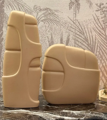 Modern Ceramic Vase Set, Abstract Ceramic Vase Duo, Minimalist Ceramic Vases, Stylish Ceramic Vase Set, Ceramic Decorative Vase Set