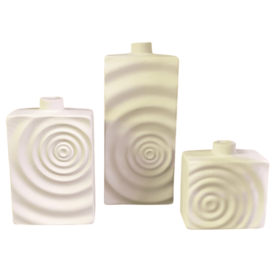 Modern Ceramic Vase Set, Minimalist Home Decor, Geometric Table Vase Trio, Boho Art Object