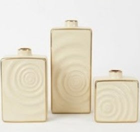 Modern Ceramic Vase Set, Minimalist Home Decor, Geometric Table Vase Trio, Boho Art Object