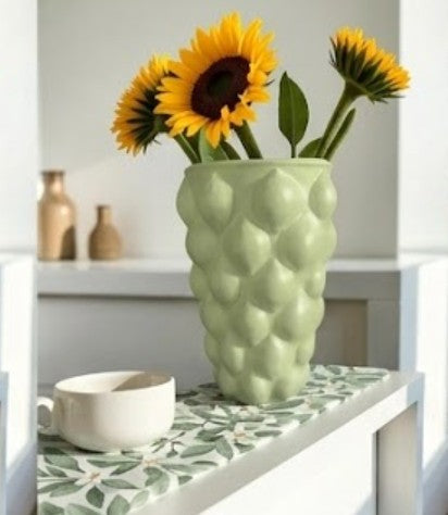 Handmade Lemon Vase, Yellow Ceramic Fruit Vase, Modern Lemon-Themed Pot