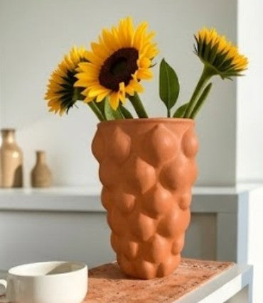 Handmade Lemon Vase, Yellow Ceramic Fruit Vase, Modern Lemon-Themed Pot