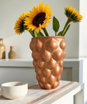 Handmade Lemon Vase, Yellow Ceramic Fruit Vase, Modern Lemon-Themed Pot