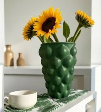 Handmade Lemon Vase, Yellow Ceramic Fruit Vase, Modern Lemon-Themed Pot