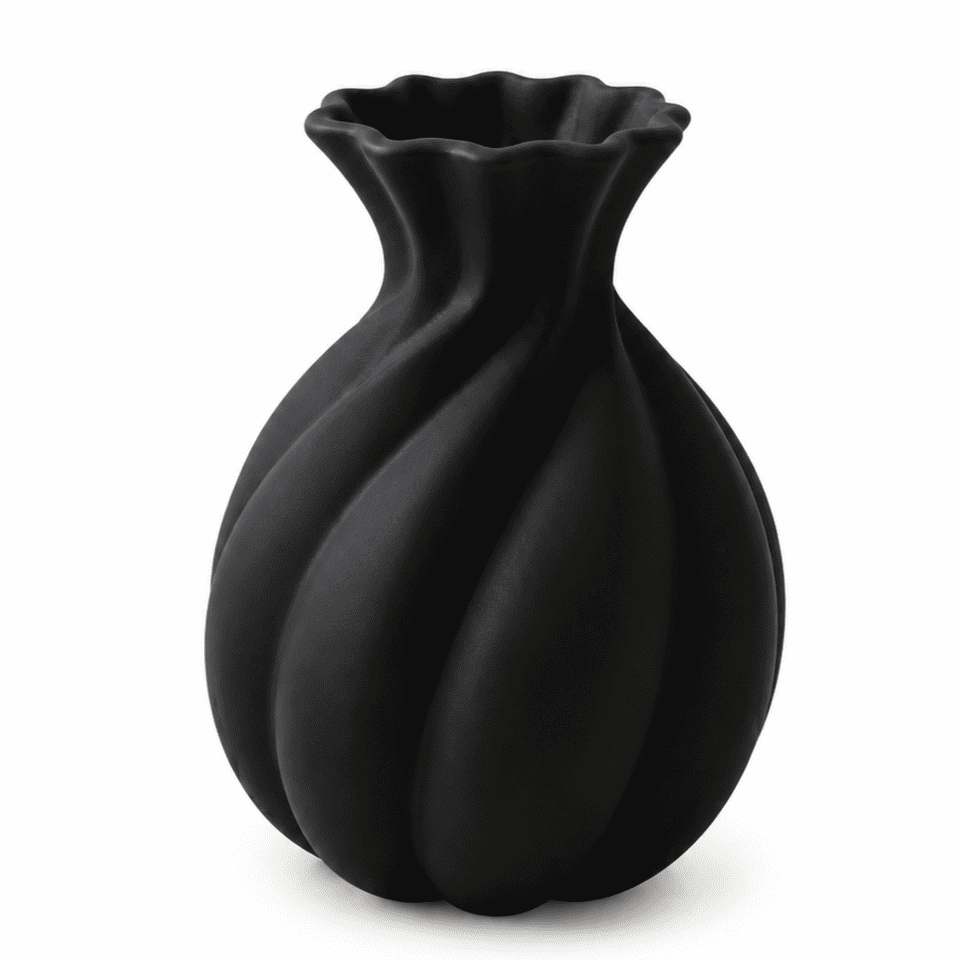 Handmade Ceramic Vase, Modern Sculptural Flower Centerpiece, Burgundy Spiral Vase
